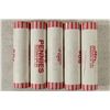Image 1 : 5-50 CENT ROLLS OF 2011-P SHIELD LINCOLN CENTS BU