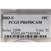 Image 3 : 2003-S ROOSEVELT DIME PCGS PR69 DCAM