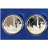 Image 1 : 2-SILVER MEDALLIONS PROOF MINTED WITH WORLD