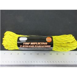 New 100 feet of 550lb Reflective Paracord 7 strand / Excellent for Tents /