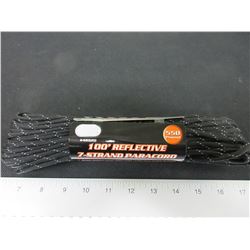 New 100 feet of 550lb Reflective Paracord 7 strand / Excellent for Tents /