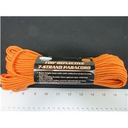 New 100 feet of 550lb Reflective Paracord 7 strand / Excellent for Tents /