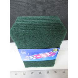 New 10 piece Green Scouring Pads / Great for Grill Cleaning