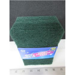 New 10 piece Green Scouring Pads / Great for Grill Cleaning