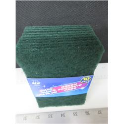 New 10 piece Green Scouring Pads / Great for Grill Cleaning
