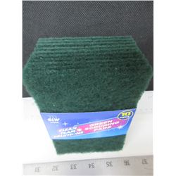 New 10 piece Green Scouring Pads / Great for Grill Cleaning