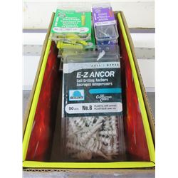 Bundle of New Wall Plugs/Anchors with Screws / 9 packs total