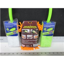 2 New Spic & Span 360 deg Dusters & Microfiber Chenille Sponge
