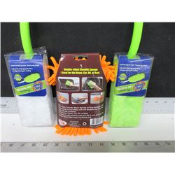 2 New Spic & Span 360 deg Dusters & Microfiber Chenille Sponge