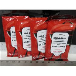 4 New Packs of BBQ & Grill Tough Wipes / powerful super sized / 6 per pack