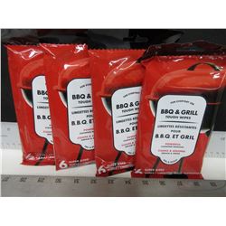 4 New Packs of BBQ & Grill Tough Wipes / powerful super sized / 6 per pack