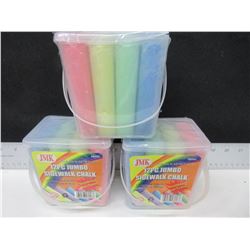 3 Cases of Jumbo Sidewalk Chalk / 12 pieces per case Assorted colors