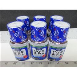 6 New COLD & FLU 4floz night time multi symptom relief / Cherry Flavor