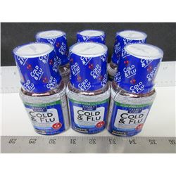 6 New COLD & FLU 4floz night time multi symptom relief / Cherry Flavor