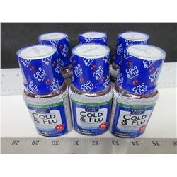 6 New COLD & FLU 4floz night time multi symptom relief / Cherry Flavor