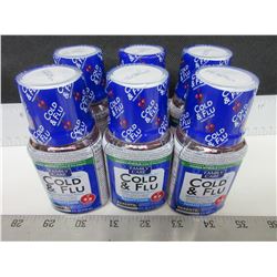 6 New COLD & FLU 4floz night time multi symptom relief / Cherry Flavor
