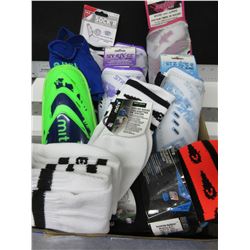 Large Bundle of Soccer Shin Gaurds and Socks / Assorted sizes and colors