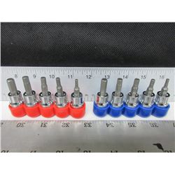 New 10 piece 3/8 drive Hex Bit Socket Set / SAE & Metric