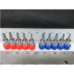 New 10 piece 3/8 drive Hex Bit Socket Set / SAE & Metric