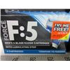 Image 2 : 3 New Force F:5 Men's 5 Blade Razor Cartridges with lube strip / 4 per pack