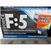 Image 2 : 3 New Force F:5 Men's 5 Blade Razor Cartridges with lube strip / 4 per pack