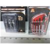 Image 1 : New Stubby Socket Adaptors 1/4 - 3/8 & 1/2" / plus 5 pc Screw Extractor set