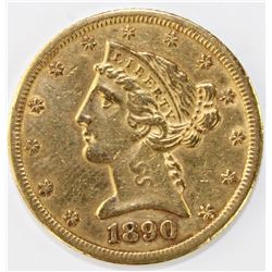 1890-CC $5 GOLD