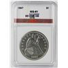 Image 3 : 1847 SEATED DOLLAR