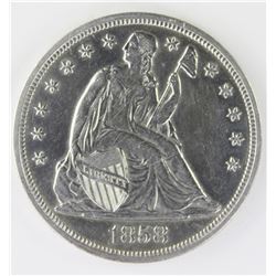 RARE! 1858 SEATED DOLLAR