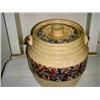 Image 1 : ANTIQUE CROCK COOKIE JAR - LID CRACKED