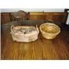 Image 1 : BASKETS (1-SQUARE W/LEAF & 1-ROUND W/ROPE)