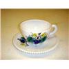 Image 1 : WHITE CUP & SAUCER W/GRAPE PRINT