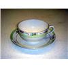 Image 1 : HAND PAINTED NIPPON CUP & SAUCER W/GREEN STRIPE &