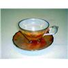 Image 1 : ORANGE & PEARL FOOTED CUP & SAUCER