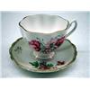 Image 1 : QUEEN ANNE PINK FLORAL BONE CHINA SET (ENGLAND)