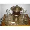 Image 1 : DECANTER SET W/SILVER PLATTER & ICE BUCKET