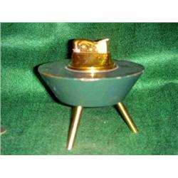 EVANS GREEN TABLE LIGHTER PAINT CHIPPED