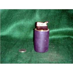 BLACK LEATHER TABLE LIGHTER