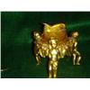 Image 1 : GOLD TONE FOOTED TABLE LIGHTER WITH CHERUBS