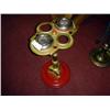 Image 1 : ANTIQUE RED AND GOLD ASHTRAY STAND