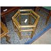Image 1 : WICKER AND GLASS END TABLE