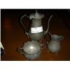 Image 1 : 3 PC. PEWTER COFFEE SET INCLUDING SUGAR & CREAMER