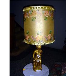 ANTIQUE GOLD NAKED CHERUB TABLE LAMP