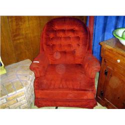 ORANGE ROCKING SIDE ARM CHAIR