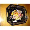 Image 1 : FLORAL TIN SERVING TRAY