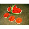 Image 1 : 4 PC. CERAMIC WATERMELON BASKET & 3 BOWLS