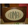 Image 1 : FRAMED NEEDLEPOINT TRAY W/ INITIALS O.M.A