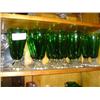Image 1 : 15 PC. GREEN CRYSTAL STEM WARE