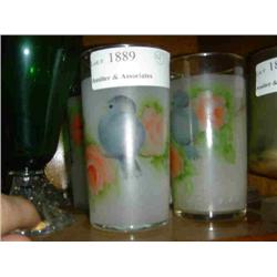 BLUEBIRD & PINK ROSE DRINKING GLASSES