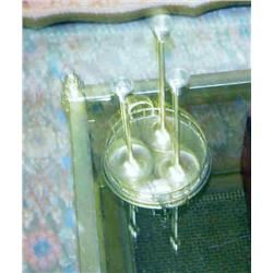 BRASS CANDLE HOLDERS & TRAY